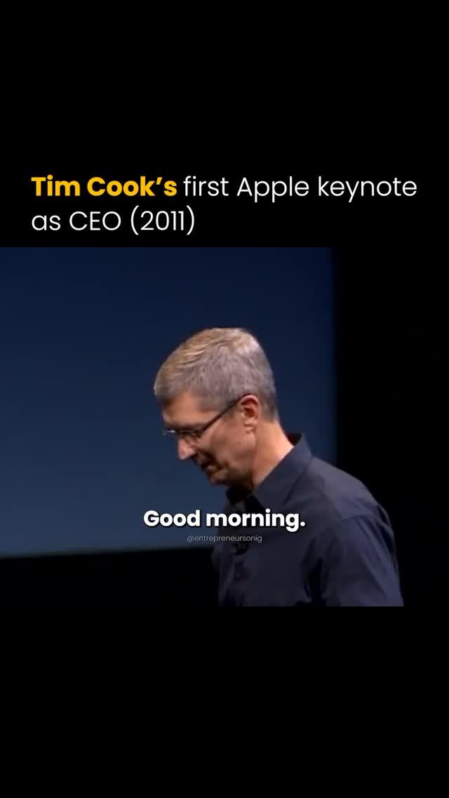 In October 2011, Tim Cook walked onto the stage in Cupertino for his first keynote as CEO of Apple, just weeks after succeeding Steve Jobs.

Over the next 15 years, Cook led Apple through a period of massive growth, turning it into one of the most valuable companies in the world while expanding into services and new product categories.

Now, Cook is set to step down as CEO, with John Ternus expected to take over in September 2026, marking a planned transition as Apple moves into its next phase focused on long-term innovation and growth.

Follow (@entrepreneursonig) for everything related to entrepreneurs.

Media: Apple Inc.