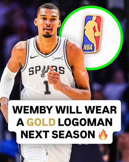 OFFICIAL: As the reigning Kia Defensive Player of the Year, Victor Wembanyama will wear a Gold NBA logo on his uniform in every game of the 2026-27 season.

Wemby will join the 2026 MVP and ROTY as the only 3 players to wear the Gold Logoman next season. Select patches will be removed from their jerseys after games and inserted into rare trading cards 🔥
