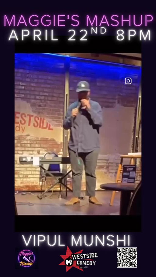 Tomorrow 🚨 @comedianvipulm 

April 22nd 8pm @westsidecomedy 

Link in bio 

https://www.eventbrite.com/e/maggies-mashup-tickets-1260545949869