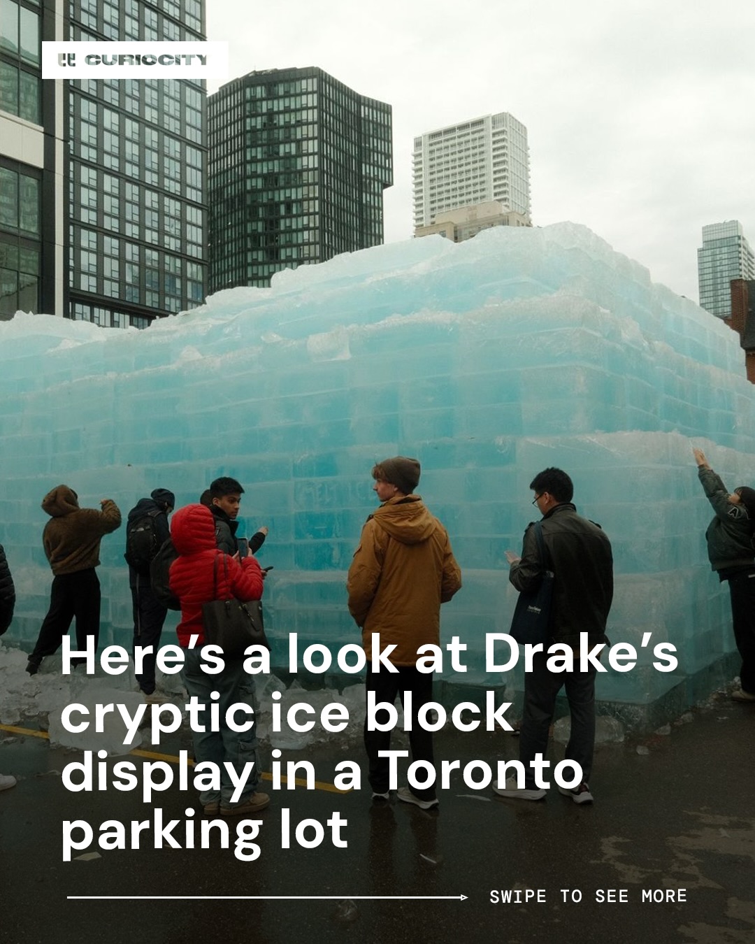 Whats Drake up to now 👀🧊

What started as a cryptic post from Drake (@champagnepapi) quickly turned into a MASSIVE real-life scavenger hunt as fans went crazy in the lot near Dundas and Church trying to crack open the ice blocks in hopes of revealing the release date for his upcoming album Iceman 😳

After hours of pure chaos, the answer was finally revealed: May 15 🔥

📍 81 Bond St, Toronto

Are you checking this one out or you cool to let it melt? ⬇️

📸 @fareenkay