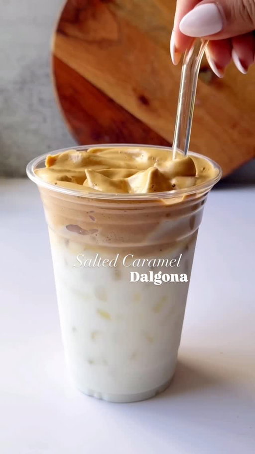 Salted Caramel Dalgona ✨

Recipe 
1 tbsp instant coffee 
1 tbsp salted Caramel syrup
2-3 tbsp hot water 
Ice
Milk

#dalgona #coffeegirl #reelsinstragram #reelsvíral #instantcoffee