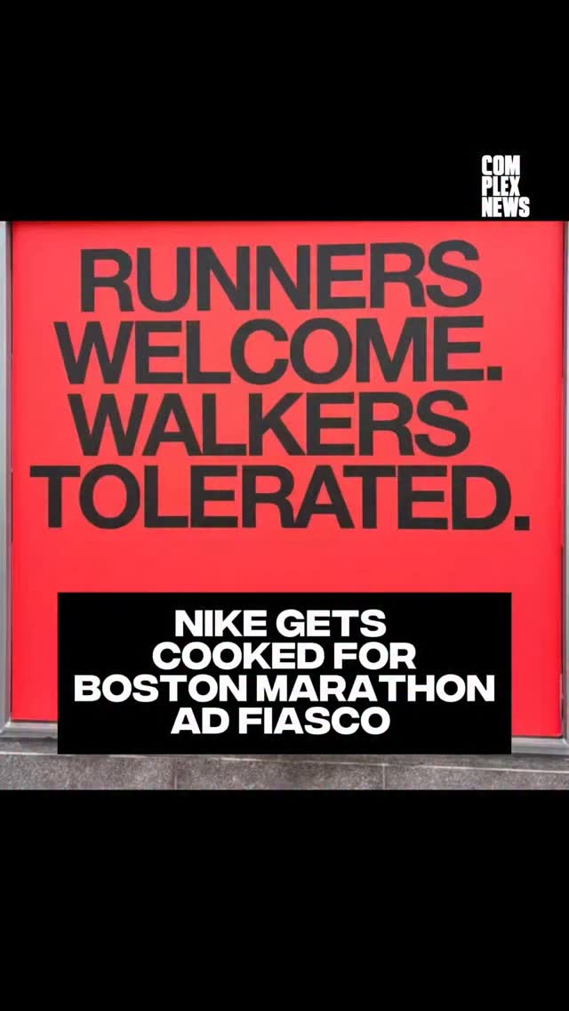 Nike caught heat after an ad at the Boston Marathon read “runners welcome, walkers tolerated”—and quickly switched course.

Here’s what went down 👀