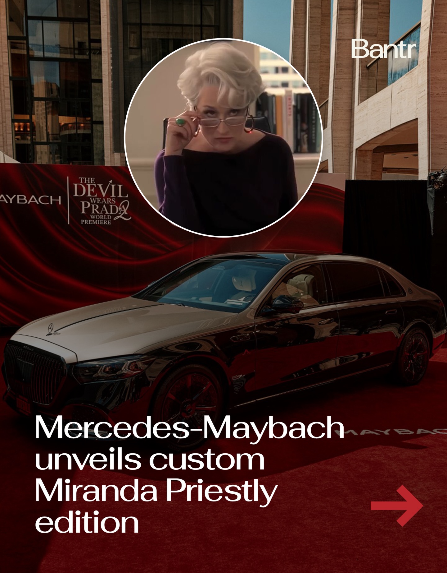 This movie marketing is hitting another level 👀

For The Devil Wears Prada 2 premiere, Mercedes-Maybach created a custom S-Class that feels appropriately high-fashion.

From the “THATSALL” New York plate to the RUNWAY-branded interior and those signature red heels sitting front and center, every detail is dialed all the way in.

It’s part of a larger partnership tied to the film, updating the original movie’s S-Class moment into something far more unapologetically luxury.

Media via @mercedesmaybach

#bantrcars #bantrwomen #mirandapriestly #devilwearsprada #mercedes