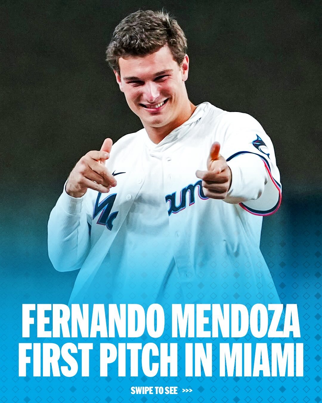 Fernando Mendoza throws out the ceremonial first pitch in Miami 😎

Will he be the first overall pick on Thursday?
