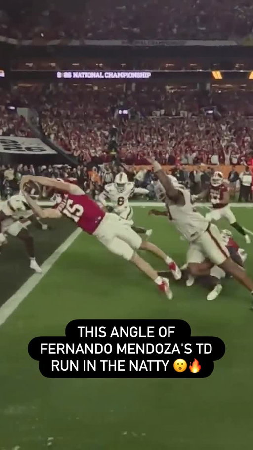 An ESPN camera placed on the ref's hat captured the epic TD by likely No. 1 pick Fernando Mendoza of Indiana 👀
