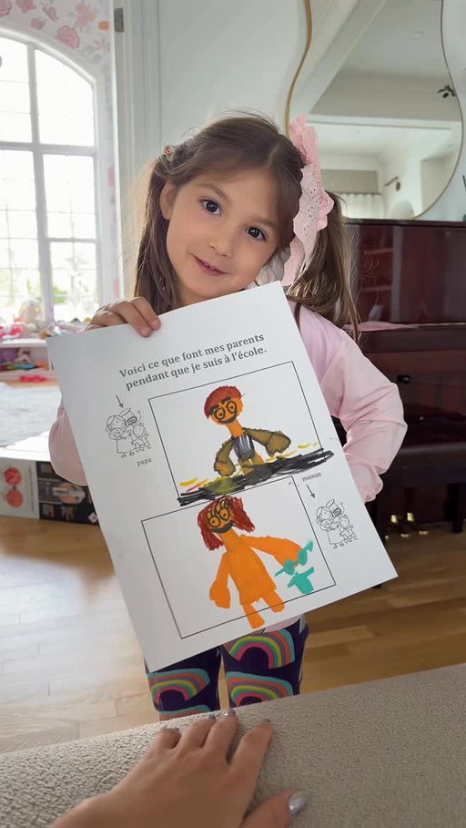 Ma fille a préparé ceci pour sa présentation de sa famille à l’école :) 
#family #kid #funny