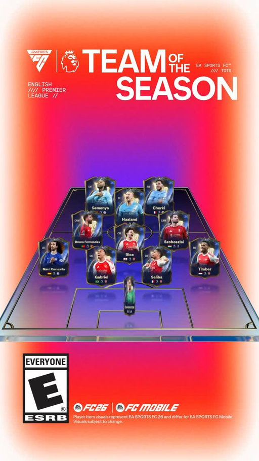 Voted by you. Decided on the pitch. The @premierleague Team of the Season arrives Thursday in #FCMobile and Friday in #FC26.

#TOTS #PremierLeague