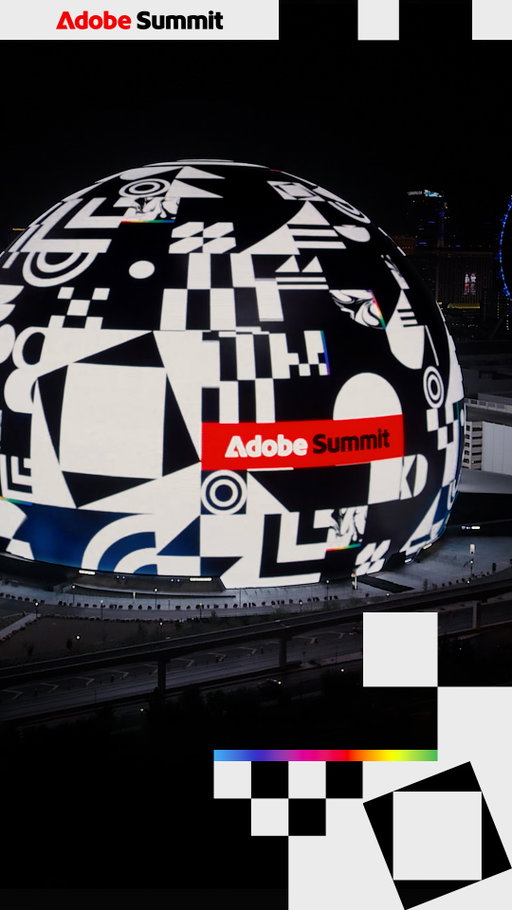 🎨 What if creativity had no edges? 👀 For the second year during #AdobeSummit, we lit up the Exosphere of @spherevegas, this time with four original Adobe-crafted animations.