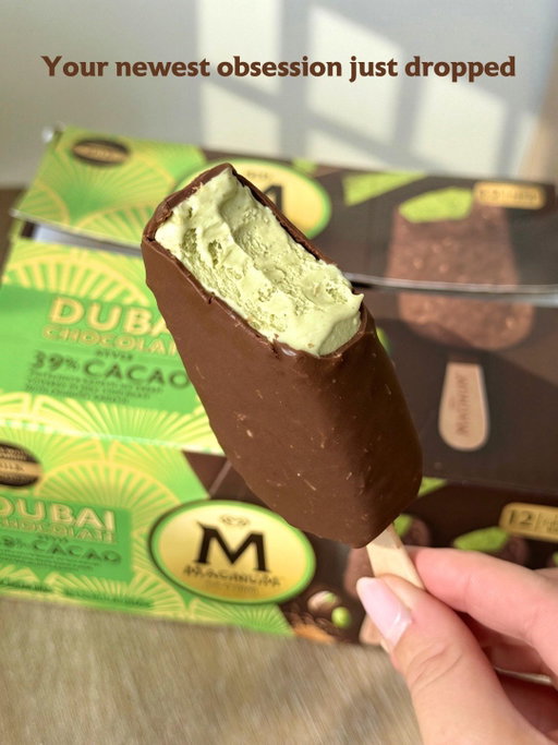 Run, don't walk to @samsclub to grab our NEW Dubai Chocolate Style ice cream bars, available for a limited time 💚 ​

#magnumicecream #dubaichocolate #newflavor