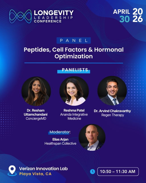 Peptides, cell factors, and hormonal optimization are among the most clinically active areas in longevity medicine right now, and we’re bringing together three leaders who are working at the forefront every day.

At the Longevity Leadership Conference, @eliasarjan of the Healthspan Collective will moderate a panel with:

@dr.resham.uttamchandani — @conciergemdla 
@integrative_pa — Ananda Integrative Medicine
Arvind Chakravarthy @docregentherapy — Regen Therapy

These are physicians, researchers and entrepreneurs applying these protocols in practice. Expect an evidence-based conversation on what’s working, what the research supports, and where the field is heading.

This is one panel you won’t want to miss. 

Comment “Leadership” below to reserve your seat today.

#LongevityLeadership #Peptides #HormonalOptimization #RegenerativeMedicine #HealthspanCollective
