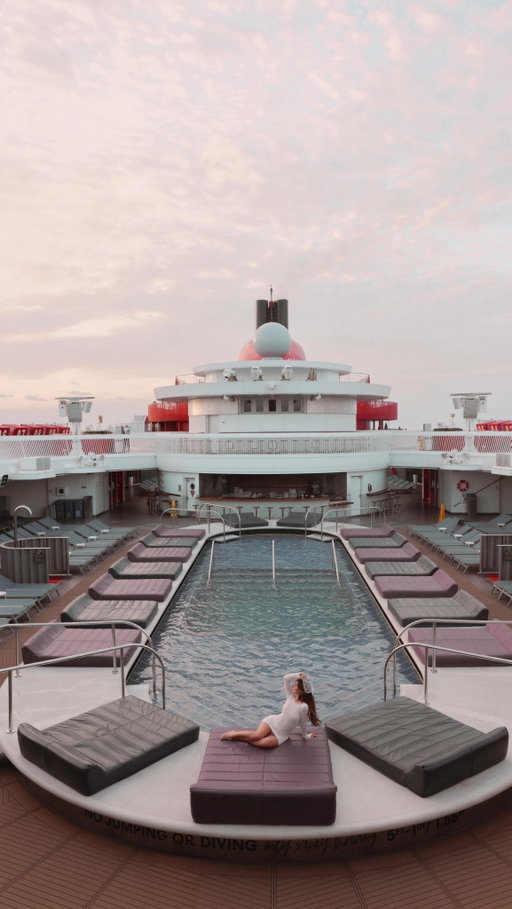Postcard from: Virgin Voyages 🚢❤️🌊
•
•
Scarlet lady is the most iconic ship on the high seas thank you @virginvoyages for having me on the most epic creator cruise ⭐️
•
#virginvoyages #sailingwithvirgin #virginscarletlady #cruisetravel #virginvoyagescreatorvoyage