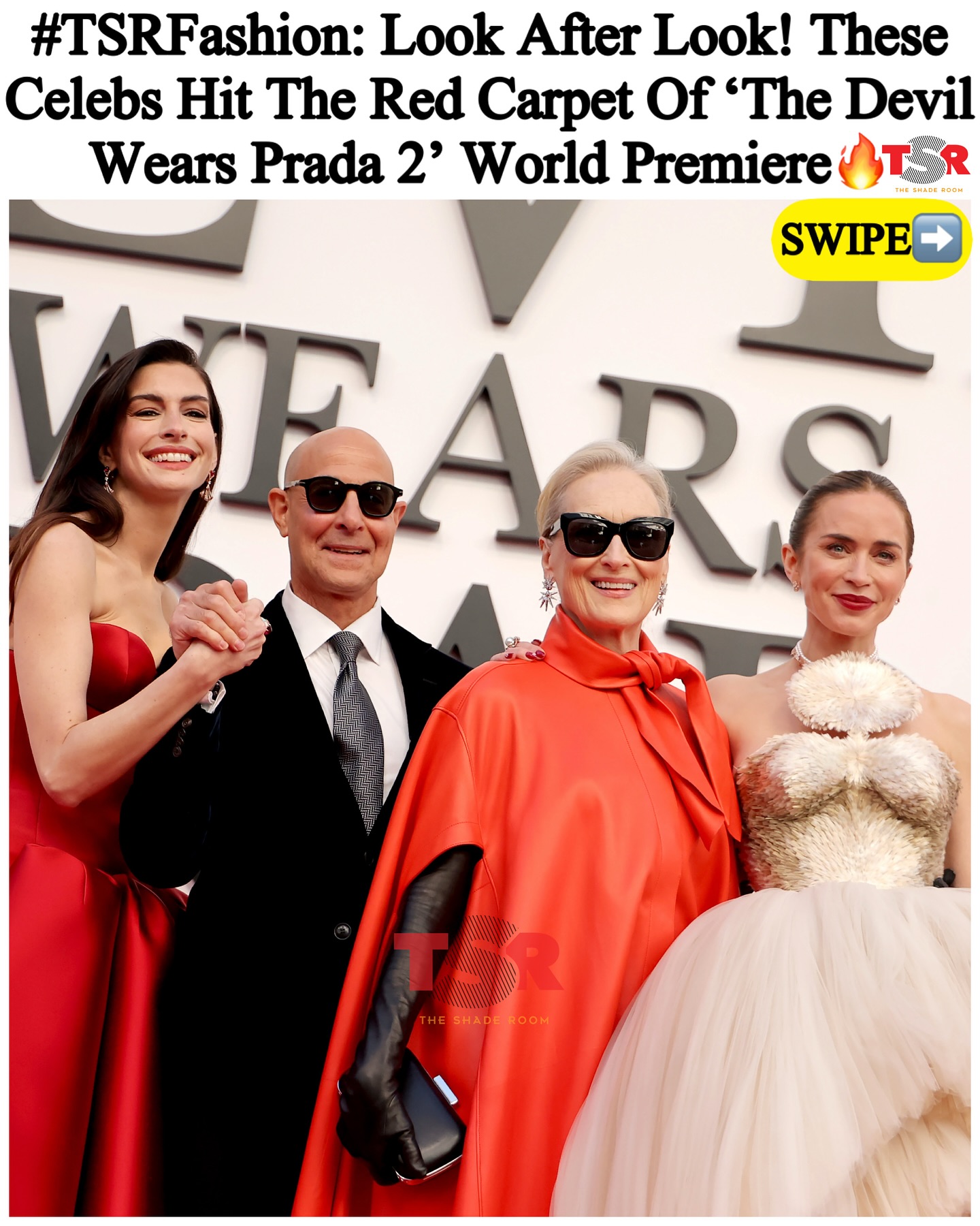 #TSRFashion: Whew! These stars raised hell with their looks at the New York world premiere of ‘The Devil Wears Prada 2’.🔥 The red carpet was inferno hot and displayed range, but #Roomies which of these lewks are you feeling most? 📸:@gettyimages (SWIPE) ✍🏾:#TSRStaffJRx