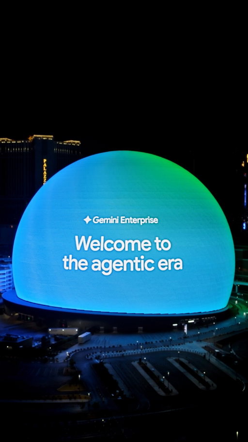 See Gemini Enterprise on a 580,000 square foot LED screen - the Exosphere of @SphereVegas! #GoogleCloudNext