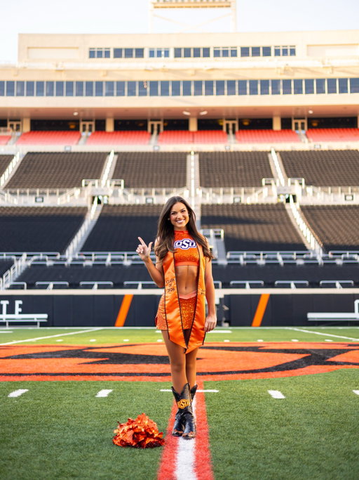 Senior Spotlight 🧡 Jaselyn Rossman 🧡 

Major: Accounting with a minor in finance
Hometown: Sapulpa, OK

OBVIOUSLY winning Bedlam my sophomore year was the best day of my life, but other than that I have loved every away trip, especially the Big 12 basketball tournaments!! And my other favorite memory was opening Pre-Game for the very first time performing “Shoot to Thrill”. 🖤

Being on this team has been so special, and I think back to who I was freshmen year, and the growth I have experienced as a person is just incredible and it’s thanks to the SUPERWOMAN who runs this team and all the girls throughout the years who have poured into me. I have grown a deeper love for serving this University and the people who make this place home. 🌟

After graduation, I will be competing for the job of Miss Oklahoma in June, and then afterwards I look to obtain a masters in accounting. ✨