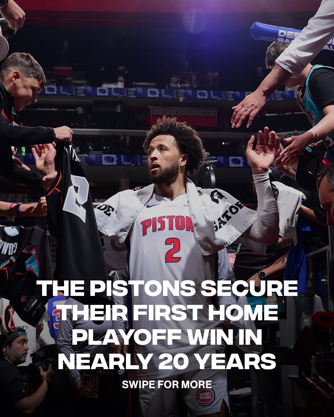 The Pistons’ first home playoff win since 2008, and Detroit fans are lit on the timeline 😭🔥