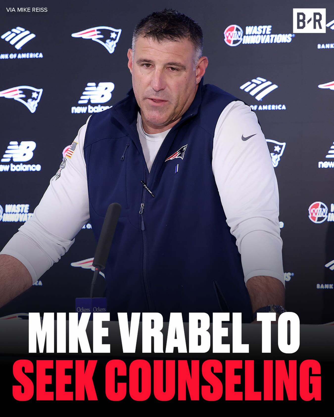 Mike Vrabel to seek counseling and will be away from the team on Day 3 of the NFL draft, per @mikereisspatriots 

Link in bio for full statement.