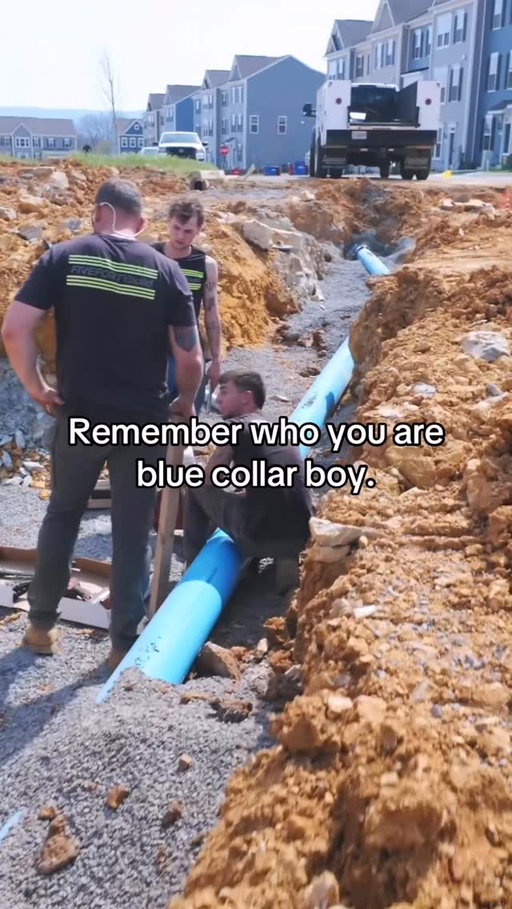 Remember who you are blue collar boy. #construction #excavator #caterpillar #bluecollar