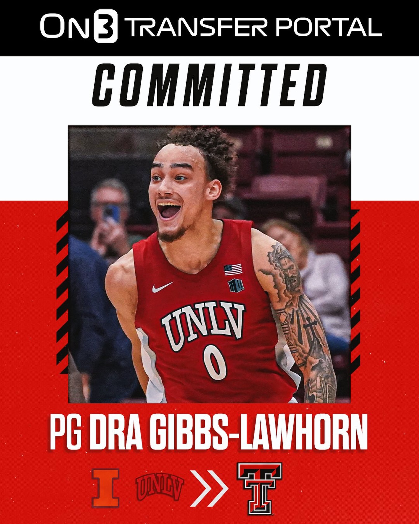 UNLV transfer guard Dra Gibbs-Lawhorn has committed to Texas Tech, @tiptonedits confirms🌵

Lawhorn averaged 20.7 points per game this past season.