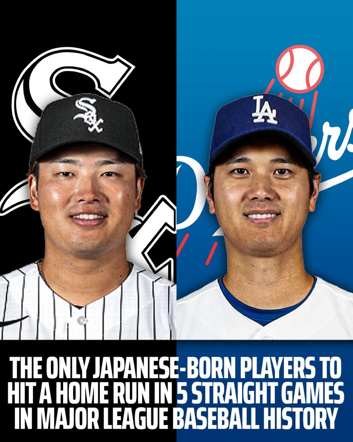The only Japanese-born players to hit a home run in 5 straight games:

🇯🇵 Munetaka Murakami
🇯🇵 Shohei Ohtani

Murakami is the real deal 🤯