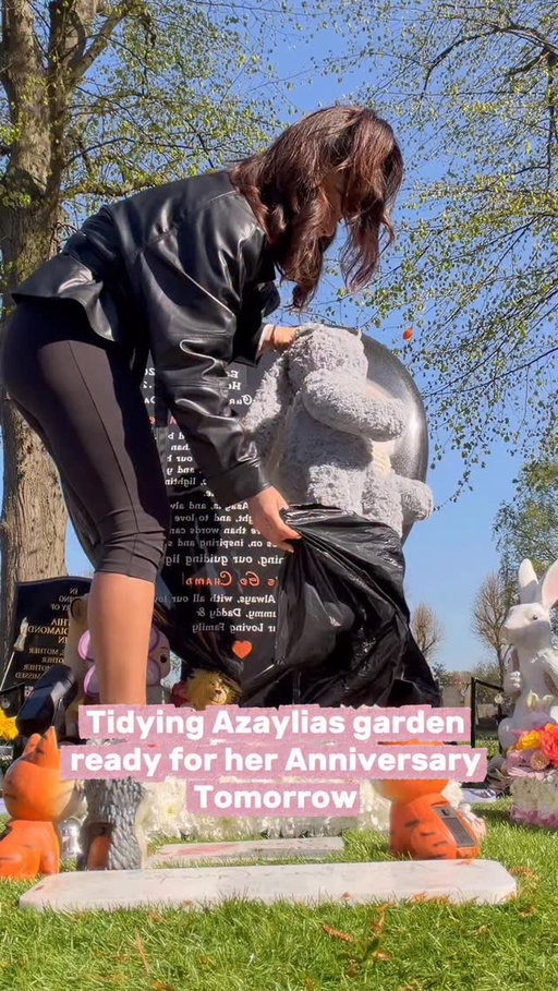 Clearing all of Azaylia’s Easter garden away, getting everything ready for her anniversary tomorrow 👼🧡 
making a peaceful space for family and friends to come and lay their flowers. My mind is reopening so many memories… it does every day, but this feels heavier, because tomorrow marks the worst day of my life, losing my little girl 💞

Most days I find a way to keep going, gym, work, responsibilities, just trying to get through, but the pain never leaves. And the PTSD of holding my baby in my arms as she passed… it’s something words will never fully capture, a moment that replays in my mind and breaks me all over again.
I miss her more than words could ever say… my beautiful girl, forever my baby 🧡😭👼