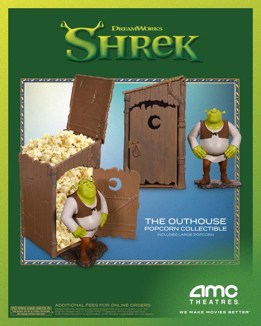 In the morning, we’re making waffles 🧇, but tonight, it’s popcorn! Celebrate the 25th anniversary of SHREK with The Outhouse popcorn collectible. Large popcorn included. Available 5/1, while supplies last. Get your 🎟️ at the link in bio!
