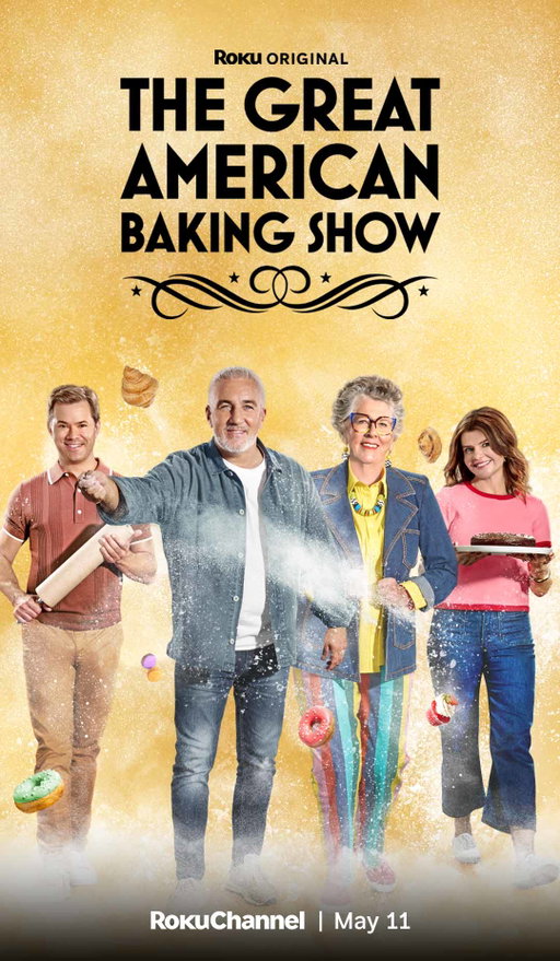 The Great American Baking Show is back! Join hosts Casey Wilson and Andrew Rannells under the tent with legendary judges Paul Hollywood and Prue Leith. Stream free on May 11!