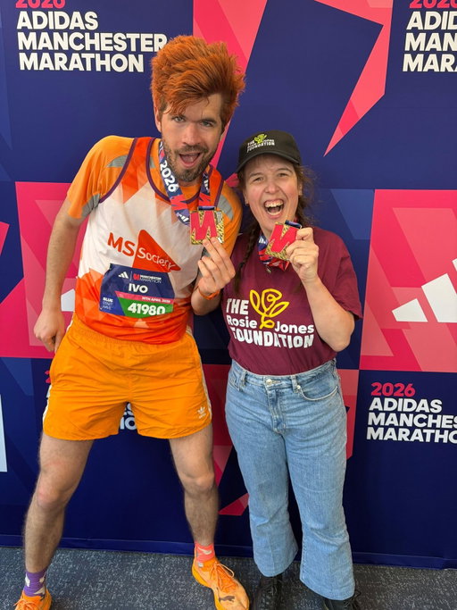 Last Sunday saw me and my brilliant pal Ivo Graham complete the Manchester Marathon in an INCREDIBLE 3:35:38! I think that PB had everything to do with my expert passing of the Haribo Tangfastics during the course. Thank you so much to everyone who came out, supported us (especially our brilliant sister/daughter/girlfriend trio!) and gave us an extra boost with your cheers. Ivo, you are truly a machine and I’m honoured to be on this marathon adventure with you. And @aislingo none of this would happen without you. Also…YOU CAN STILL DONATE. We’re raising money for two incredible causes close to our hearts: @mssocietyuk and the @rosiejonesfoundation Link in bio. Now, where should our next marathon be?
