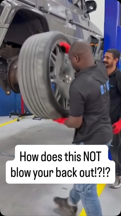 Lifting Big tires has got to be the WORST part about being a technician… 🛞