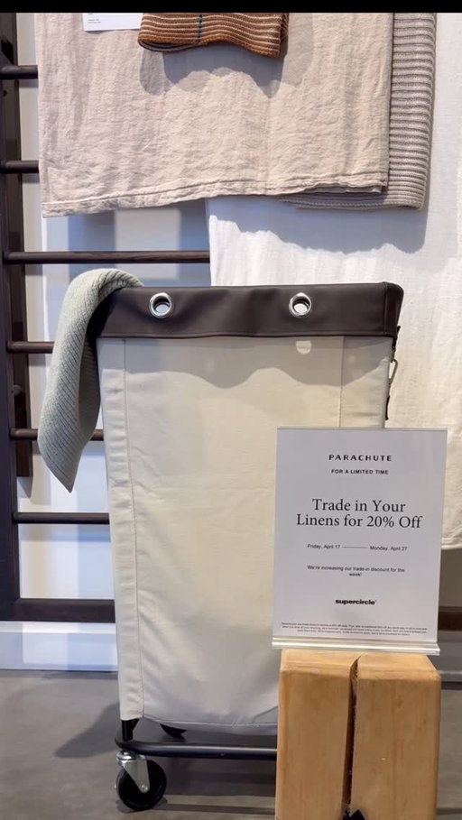 In celebration of #EarthMonth, we’re making it easier to refresh responsibly. Now through April 27, receive 20% off when you bring in your pre-loved linens (any brand, any condition) to recycle in-store thanks to @supercircle.world. And as added Earth Month bonus, we'll also add a free Terra Waffle Towel with purchase (while supplies last).