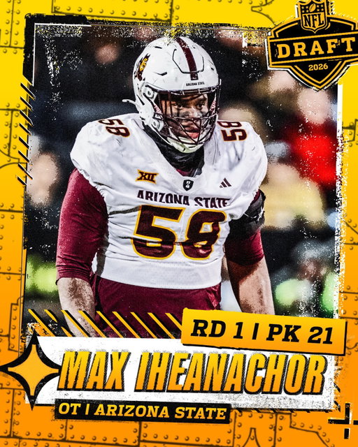 With the 21st pick in the 2026 NFL Draft, we select OT Max Iheanachor.