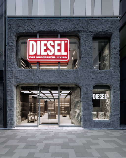 Diesel Osaka.
 
Diesel unveils a new store in the mixed-use complex Quartz Shinsaibashi in Osaka, Japan. Spread across two floors, the new location features a striking popcorn concrete façade featuring an oversized Biscotto logo, creating a bold architectural statement. 
 
#ForSuccessfulLiving