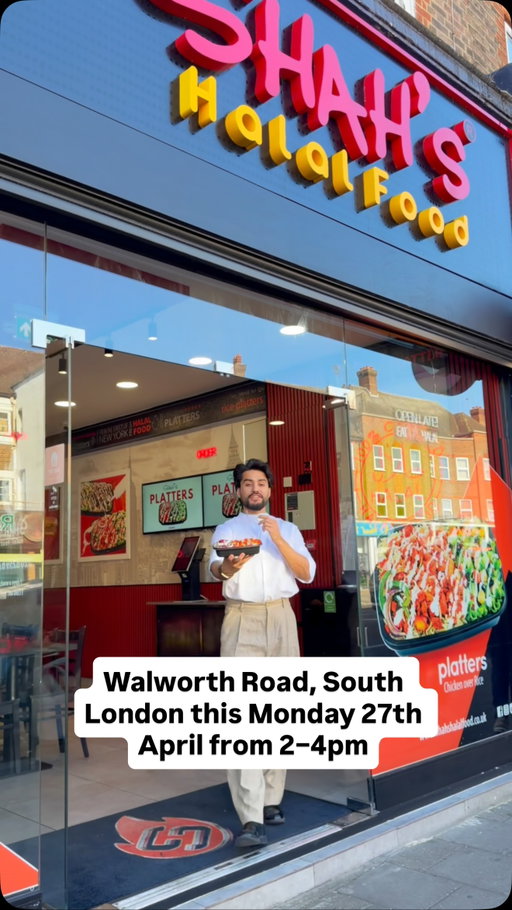 Another day, another grand opening 🎉 

We’re heading to Walworth Road, South London this Monday 27th April from 2–4pm. 

Join us to celebrate, we’ll have free platters waiting for you! 

See you all there!

#shahshalalfood #grandopening #southlondon #walworthroad #platter
