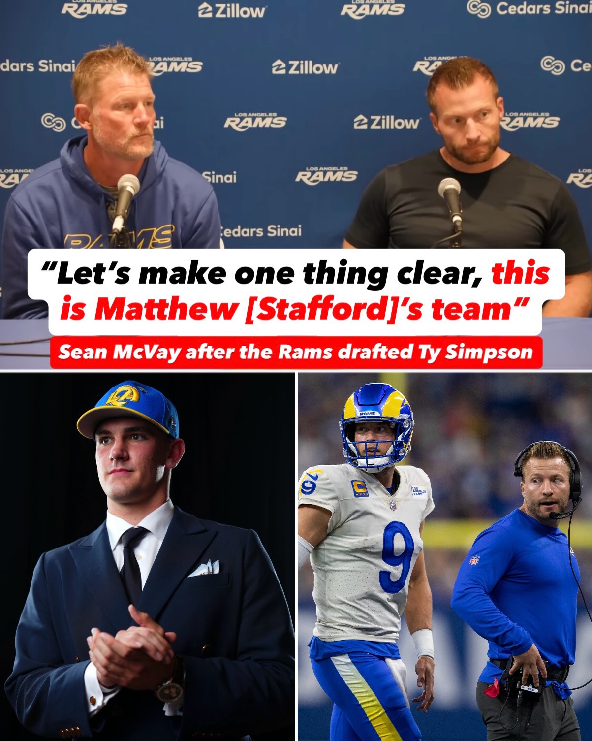 Sean McVay emphasized that Ty Simpson will have to wait for his opportunity

(via @rams, @nfl)