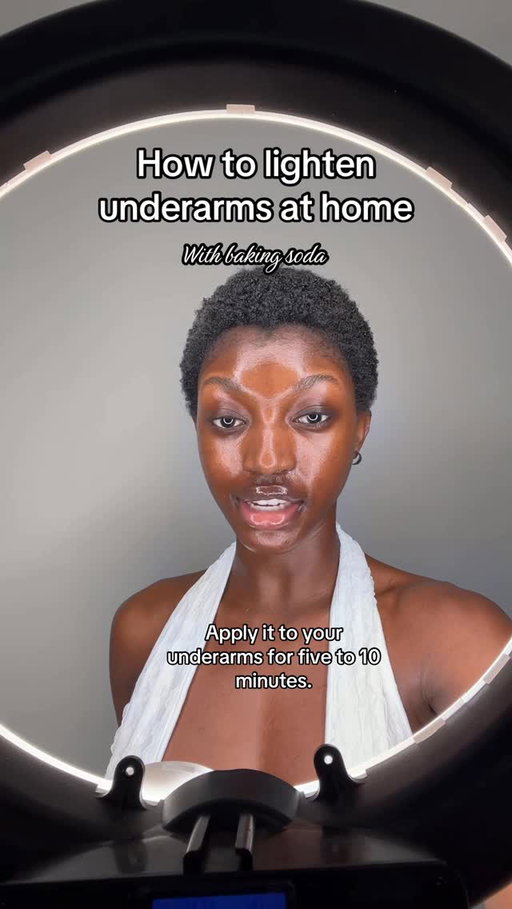 If you want to lighten underarms at home, this baking soda and coconut oil combo is a game changer for texture and tone. Simple, effective, and uses things you already have in your kitchen #bakingsoda 
#darkarmpits #brightening