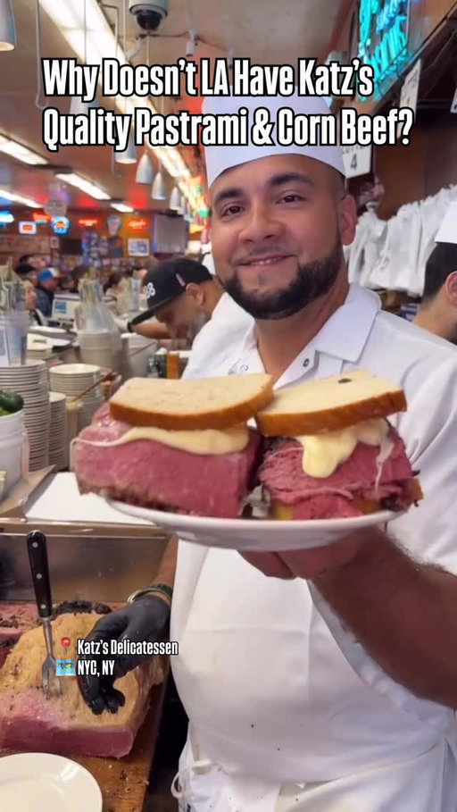 🥵 Why Does NYC Have The Best Pastrami or Corn Beef❓

📰 One Answer- LA doesn’t have a Katz’s Delicatessen.

📍 Katz’s Delicatessen
🗺️ NYC, NY