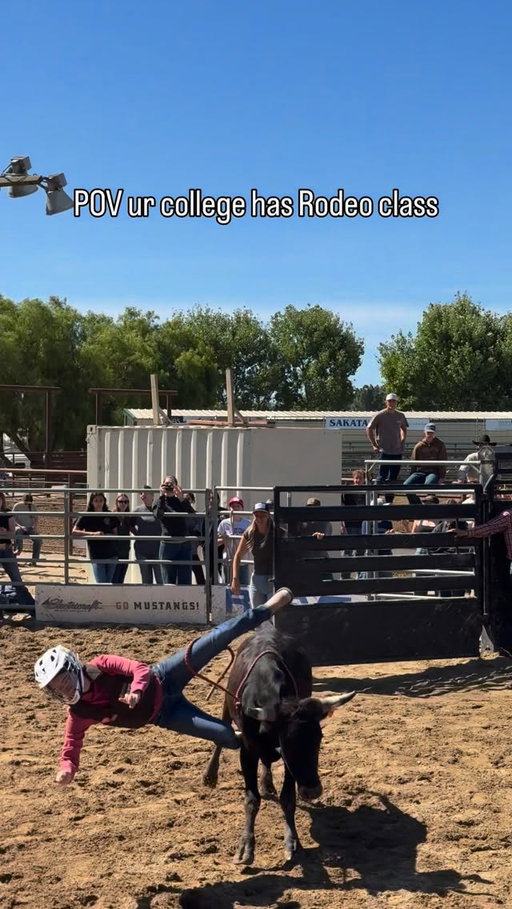 taking a little vacation this weekend visiting my buddy Jack at Cal Poly and he brought me to his rodeo 101 class 😂🐂 #calpoly #rodeo #stagecoach #college
