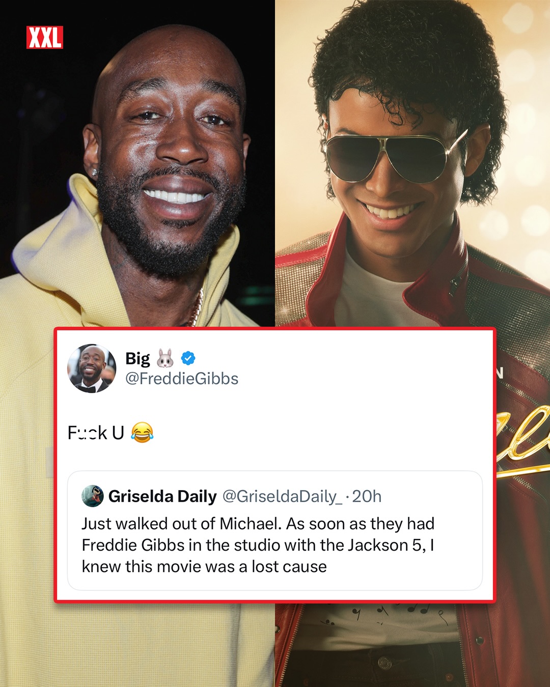 Freddie Gibbs reacts after a viral post shows a fan joking about him making a cameo in Michael 😂

The Gary, Indiana rapper, who shares the same hometown with Michael Jackson, kept it short with “F**k U. 😂”