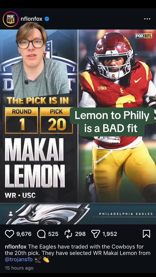 When life gives you 🍋 … Throw go balls to Hollywood brown? #Eagles #NFL #AJBrown #MakaiLemon #nfldraft