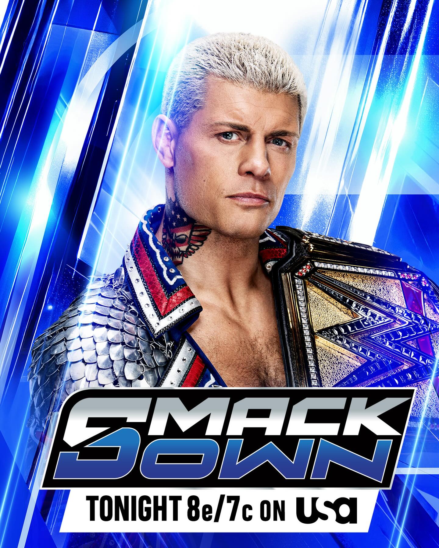 TONIGHT on the first #SmackDown after #WrestleMania:

👀 What’s next for Undisputed WWE Champion @americannightmarecody?

😈 @rhearipley_wwe joins #SmackDown as NEW WWE Women’s Champion! 

🏆 NEW WWE Women’s Tag Team Champions @brie and @saraya are here! 

🇺🇸 NEW US Champion @trickwilliams_wwe celebrates with @lilyachty!

🐺 @werewolf_fatu is here after confronting Roman Reigns on #WWERaw… 

🇺🇸 @0221giulia defends her #USTitle against @tiffanywwe! 

📺 8e/7c on @usanetwork