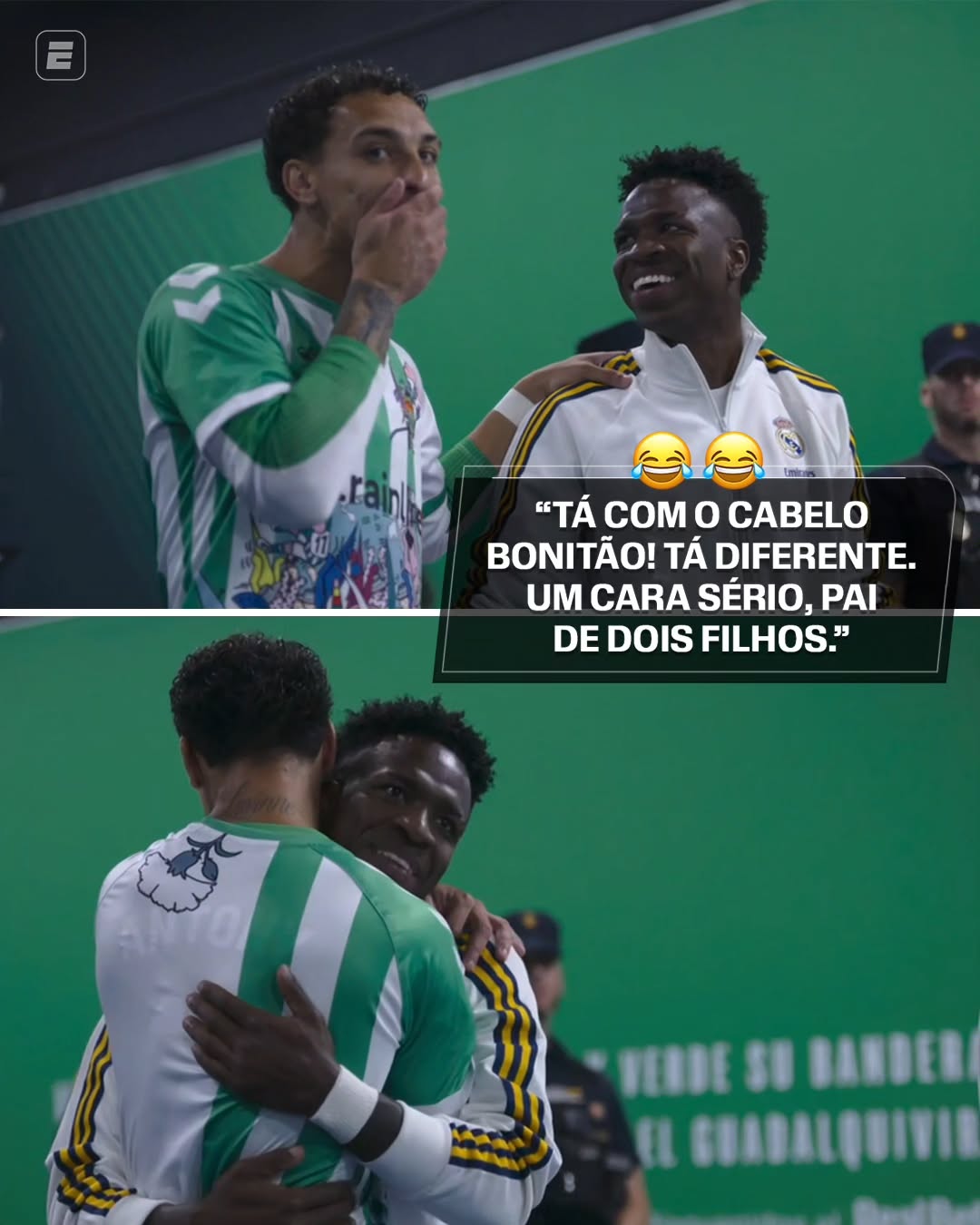 RESENHA SOLTA 😂😂 Vini Jr e Antony se encontraram no túnel antes de Betis e Real Madrid em LALIGA e trocaram aquela resenha descontraída

#LALIGANaESPN #realmadrid #vinijr #viniciusjr #antony