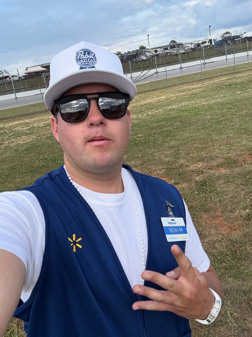 #picoftheday made it to dega! Got my new Walmart vest. Very hype. Also new @pabstblueribbon X @grillospickles hat goes hard. Cheer to everyone. Hope you all have an awesome weekend. Also hmu if you have a crawfish boil at the track. I want some crawfish bad! 
Song of the day - Bazooka