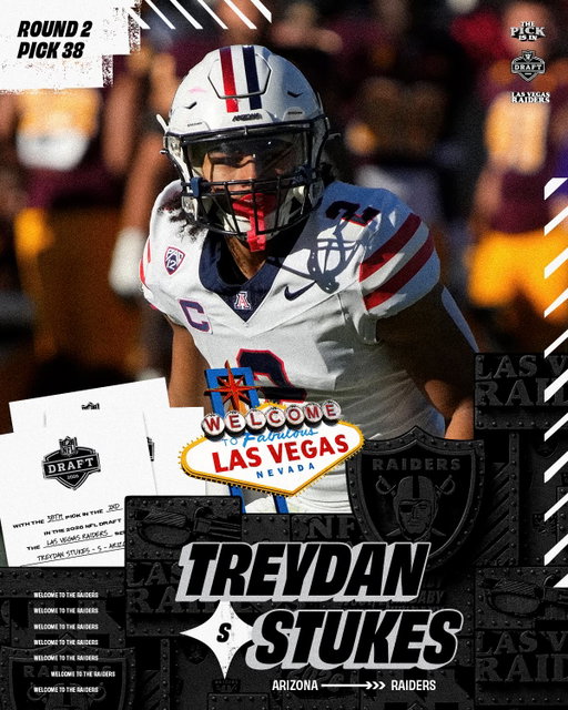 Restricting the airspace. #RaiderNation

We have selected Treydan Stukes with the 38th pick.

📺 ESPN