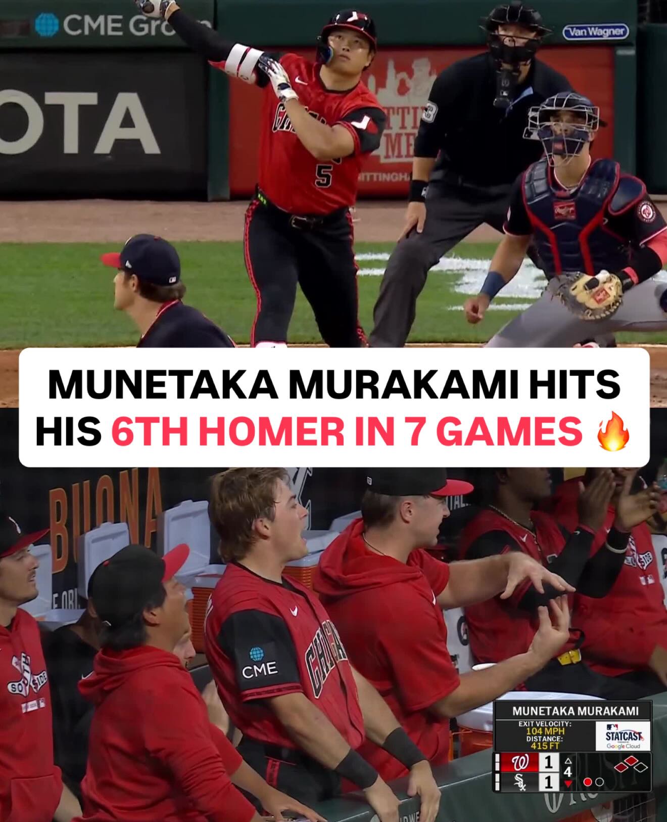 Japanese rookie Munetaka Murakami ties Yordan Alvarez for the league lead in homers (11) 😮‍💨 

(via @mlb)

#Baseball #MLB #Japan