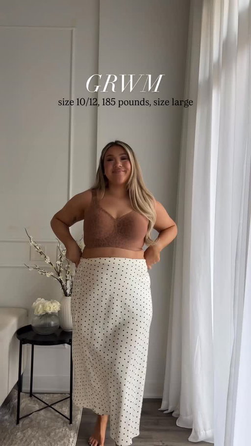 GRWM midsize 10/12, 185 pounds - comment
“details” for outfit details xx

Amazon midsize fashion finds women’s style old money,  vertvie, Aritzia, workwear, Zara, polka dots, leather jacket, satin skirt, chic style 
#midsize #ootd #outfitinspo #amazonfinds #workwear
