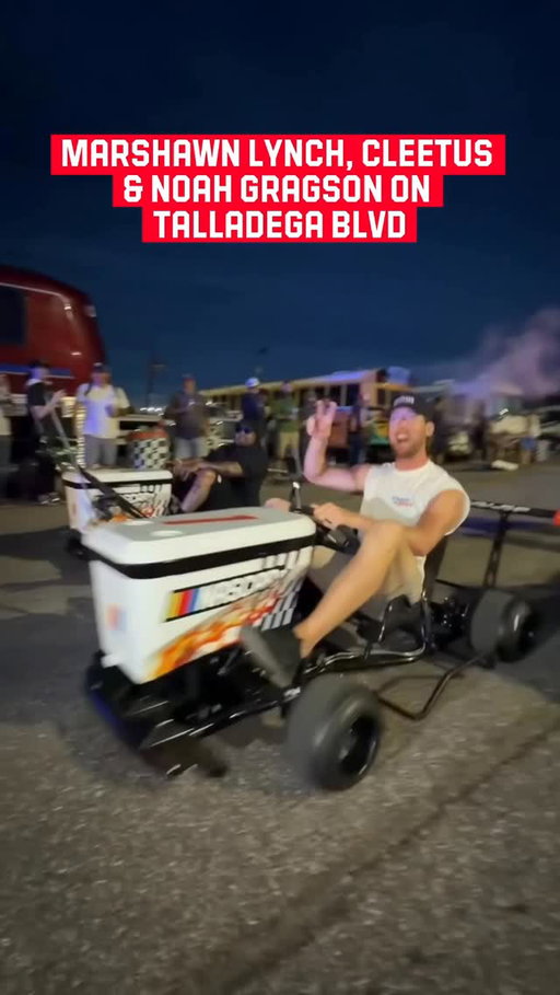 HELL YEAH, TALLADEGA! @beastmode, @garrett_1320video and @noahgragson hit the BLVD in style. 🔥
