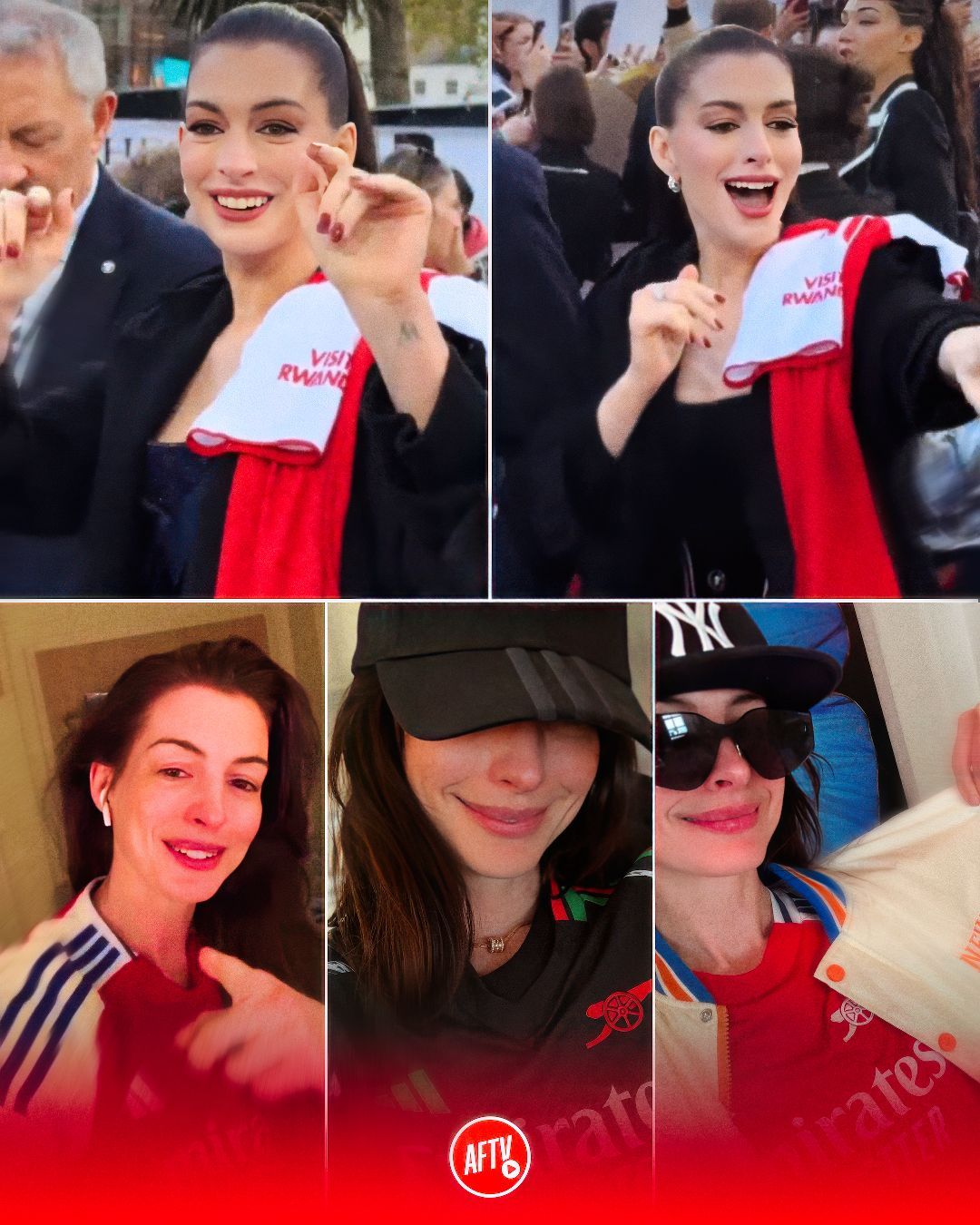 Anne Hathaway had an Arsenal shirt on her shoulder at ‘The Devil Wears Prada 2’ premiere in London 

One of us. ❤️