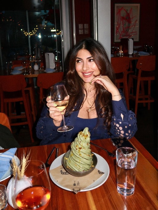 just a girl with her obnoxious flash camera, wine + gelato 🍨  @shewolfdetroit