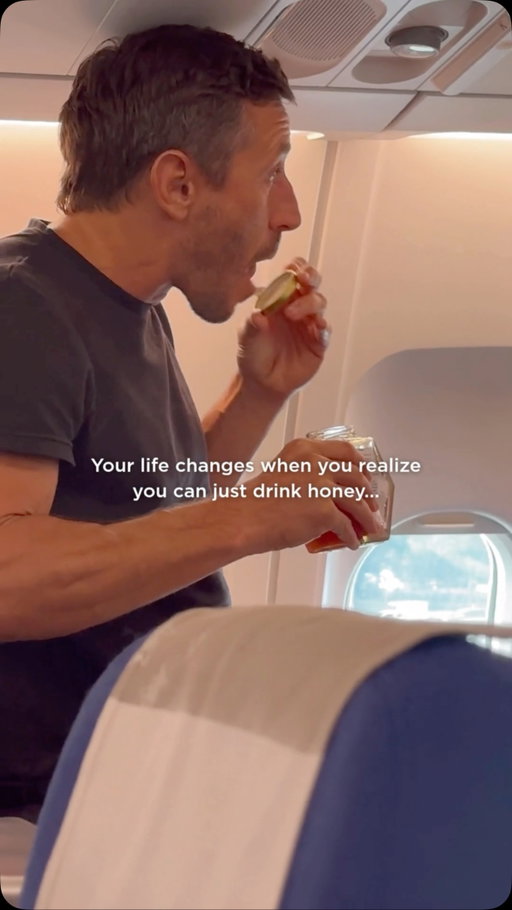 People think I’m crazy...

Not just for chugging honey daily, but for how I travel in general.

But let me say this...

Convenience is the enemy of optimal health.

When you’re on the go without preparation, this is where we get tripped up.

You’re hungry and your only options are airport McDonald’s, Starbucks, or seed oil soaked bar food...

For me, I’m just not taking that risk. Why?

My health is my #1 priority. 
Feeling great is my #1 priority. 
Sleeping well is my #1 priority.
Being mentally clear is my #1 priority. 

I love the work I do. love helping people heal themselves through diet. I love educating about how to live optimally. 

For that, I need to be sharp every single day, no excuses.

I love surfing, being in nature, moving my body, and having endless energy. 

There is no food that could provide me more joy in the moment than the joy of feeling my absolute best doing these things.

It’s a non-negotiable.

I will never sacrifice how I perform and feel for a quick treat. I mean it when I say I haven’t had a cookie or slice of pizza in 10 years.

And yes, I do understand l am on the extreme end here but I think knowledge is power, and so many people are suffering today with chronic illness, obesity, diabetes, or even just bloating, fatigue, low energy, and bad sleep.

And being INTENTIONAL about your diet is, in my opinion, the SINGLE most powerful intervention you can do to reverse all of these things.

So call me crazy all you want, but I’ll take crazy for daily mental clarity, focus, energy, and a life lived to the fullest.

And for the record, honey and carbohydrates don’t cause metabolic dysfunction.

Metabolic dysfunction is a mitochondrial problem, not a carbohydrate problem.

And several studies show that eating honey is beneficial for your metabolic health (PMID: 19817641, 30072671).

So don’t let the fear mongering around carbs get to you.

Eat like a human. This is how you thrive.