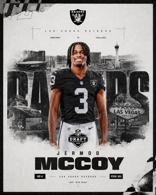 Worth the wait.

The Las Vegas Raiders just got the best DB in the draft — hands down.

Jermod McCoy is a problem… and he’s about to be a menace in the AFC.

Elite instincts, playmaking ability, and the kind of presence that changes a defense immediately.

Big-time pickup for Vegas.