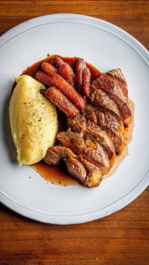 Lamb Chump with Red Wine Pan Sauce

The fat cap on a chump steak renders down into your own cooking fat — no oil needed. From there it's a proper sear, a warm rest, and a simple red wine sauce built in the same pan. Red wine and lamb just make sense together; the tannins amplify the earthiness rather than fight it. Serve with buttery mash and pomegranate molasses carrots.

Serves 2 | Prep 15 mins | Cook 25 mins

INGREDIENTS 

2 lamb chump steaks 
Salt and pepper 
2 sprigs rosemary or thyme 
2 garlic cloves (1 smashed, 1 minced) 
1 shallot, finely chopped 
150ml red wine 
200ml beef stock 
2 tbsp cold unsalted butter 
2 tsp lemon juice (optional)

METHOD

1. Salt the lamb and refrigerate 10–30 mins. Pat dry before cooking.
2. Heat a cast iron or stainless steel skillet over medium. Stand steaks on their fat cap until the pan has a pool of golden fat, 2–3 mins. Sear on all sides until deeply crusted.
3. Pull at 42–45°C (108–113°F). Rest on a rack with the fat, herbs, and smashed garlic poured over, in a 43°C (110°F) oven for up to 30 mins.
4. Sauté the shallot in the drippings over medium until translucent, 3–4 mins. Add minced garlic, cook 1 min.
5. Add the wine, scrape the pan, and reduce by half, about 5 mins.
6. Add stock and simmer until reduced by half and slightly thickened, 5–10 mins.
7. Off the heat, whisk in cold butter until glossy. Add lemon juice if using, season, and serve.

Keeps in the fridge for up to 3 days.

AD

I’ve been using the @thekalo.app to track my calories. Down 10kg so far! So great for tasting out too. When I’m not able to count the calories, their AI scanning gives me something to work with.